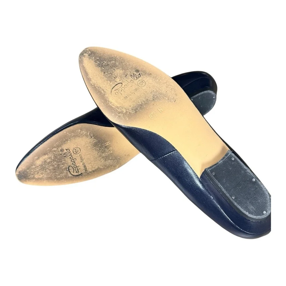 Pappagallo Leather Navy Blue Slip On Flats Size 8.5N